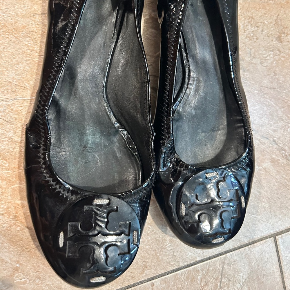 patent leather tory burch flats